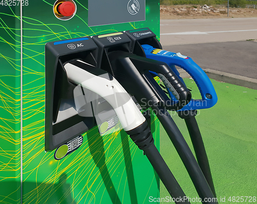 Image of Power supply for electric car charging, Charging station for ele