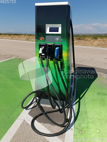 Image of Charging station for electric car. 