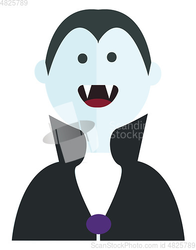 Image of Vector illustration of a smiling Dracula on white background 