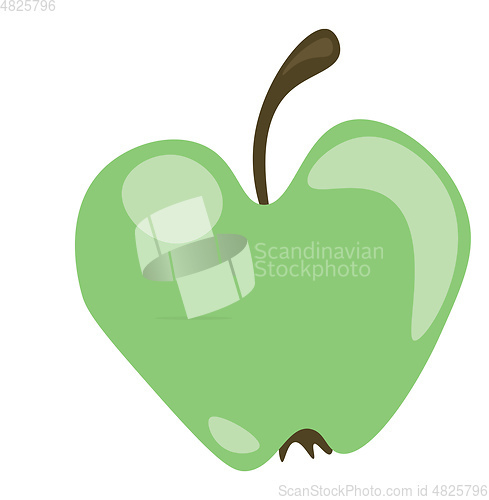 Image of A garden-fresh green apple ready to enjoy vector color drawing o