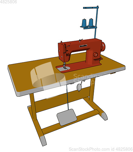 Image of Alternative of manual sewing picture vector or color illustratio