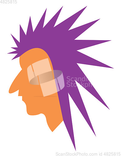 Image of A man with a mohawk vector or color illustration