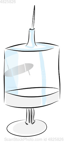 Image of Simple cartoon big syringe vector illustration on white backgrou
