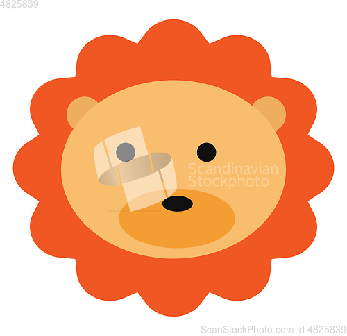 Image of Cartoon lion\'s face/King of the jungle vector or color illustrat