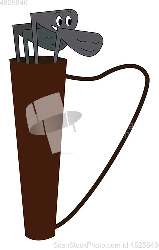Image of A set of golf clubs vector or color illustration