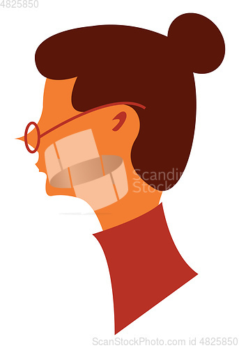 Image of Woman with eye glasses vector or color illustration