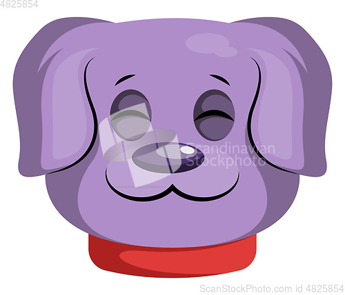 Image of Happy purple cartoon dog vector illustartion on white backgorund