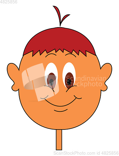 Image of Clipart of a boy with red hair color vector or color illustratio