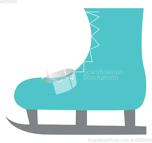 Image of A blue skating boot vector or color illustration