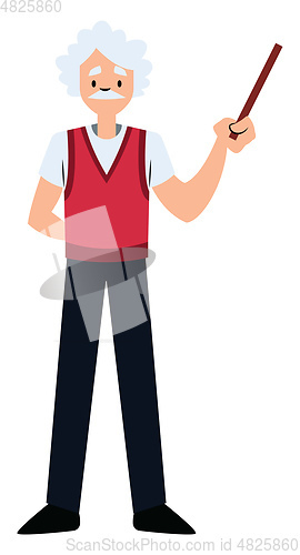 Image of Old professor character vector illustration on a white backgroun