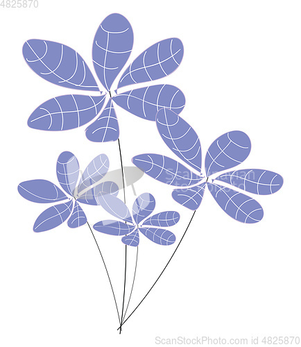Image of Light violet flowers with white pattern vector illustration on w