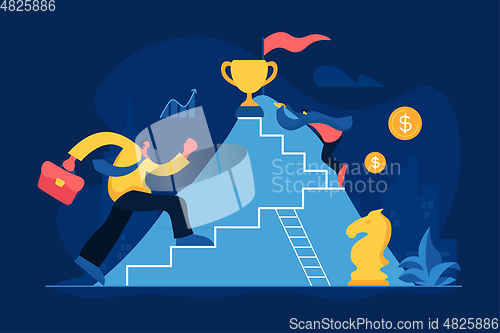 Image of Business competition flat vector illustration