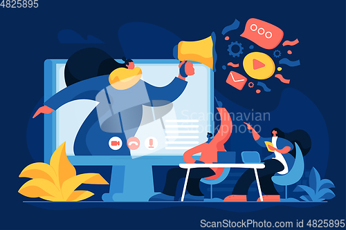 Image of Internet promotion, e learning vector illustration