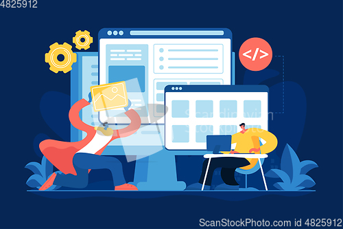 Image of Front end development flat vector illustration