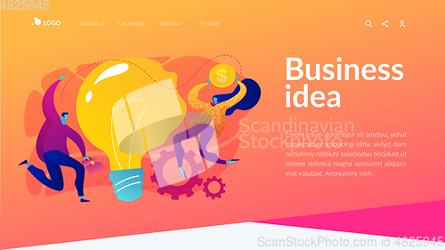 Image of Business idea landing page template.