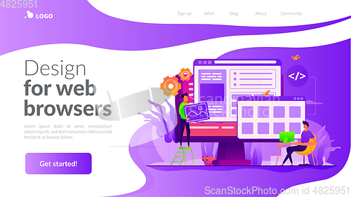 Image of Web development landing page template