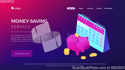 Image of Cash deposit isometric 3D landing page.