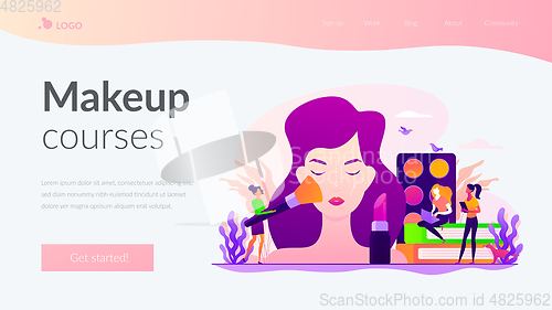 Image of Makeup courses concept landing page