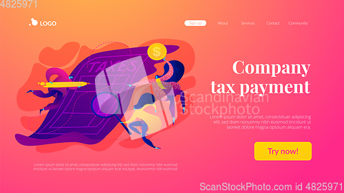 Image of Tax form landing page template.