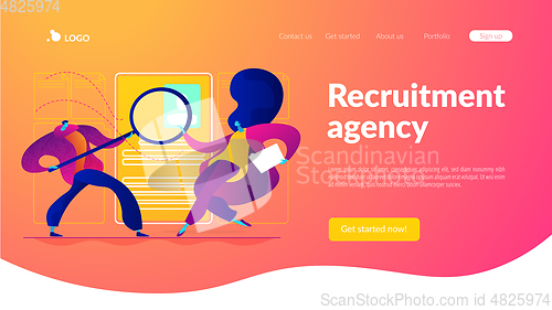 Image of Recruitment agency landing page template.