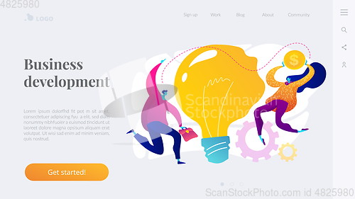 Image of Business idea landing page template.