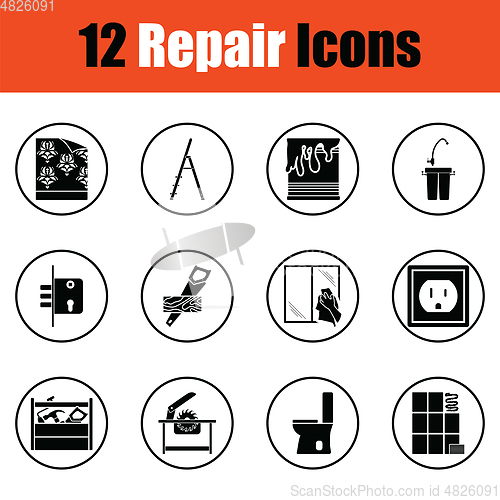 Image of Set of flat repair icons