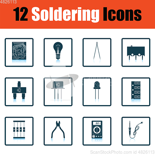 Image of Set of soldering  icons