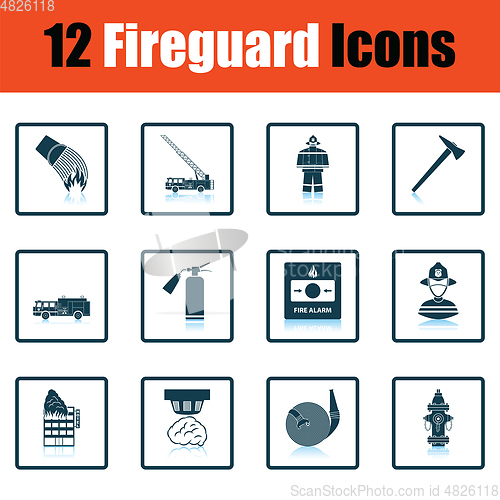 Image of Set of fire service icons