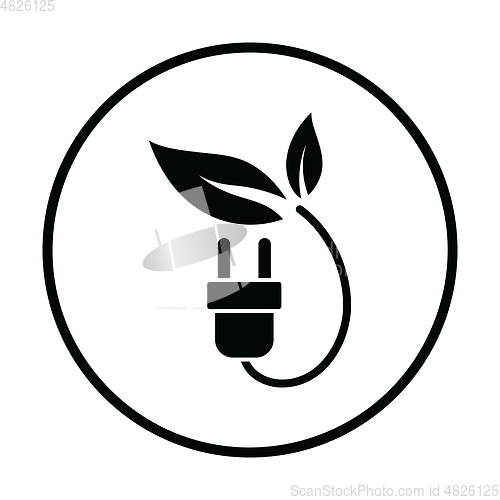 Image of Electric plug with leaves icon