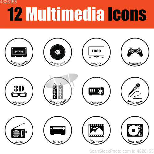 Image of Set of multimedia icons