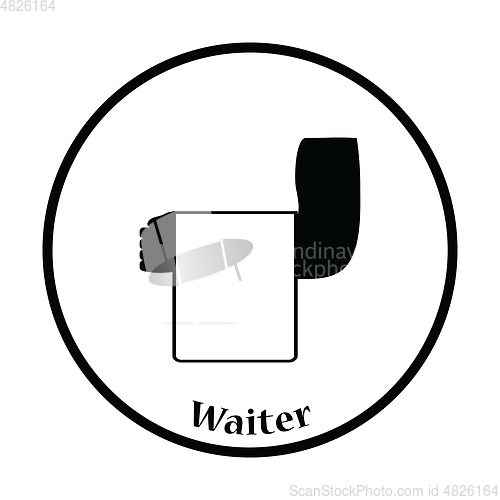Image of Waiter hand with towel icon