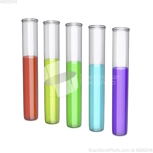 Image of Test tubes with colored liquids