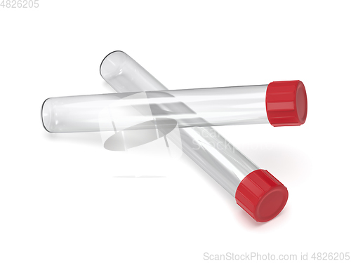 Image of Two test tubes with red caps