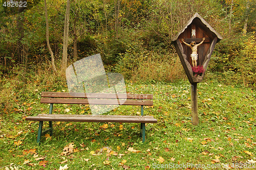 Image of Cross and bench