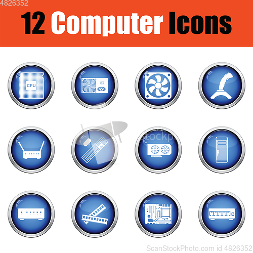 Image of Set of computer icons. 