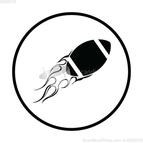 Image of American football fire ball icon