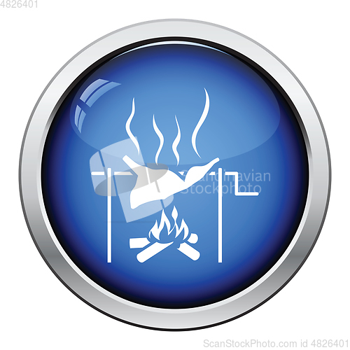 Image of Roasting meat on fire icon