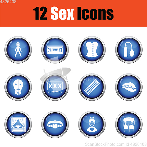 Image of Set of sex icons. 