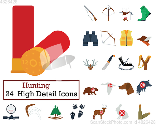 Image of Set of 24 Hunting Icons