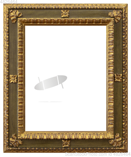 Image of Rectangular gilded wooden antique empty picture frame