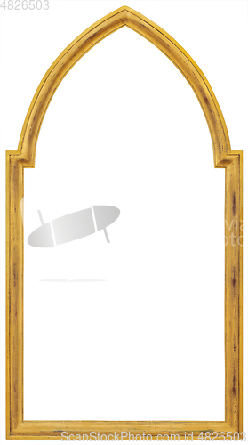 Image of Wooden vintage gilded antique empty picture frame