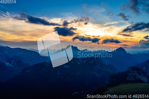 Image of National Nature Park Tre Cime In the Dolomites Alps. Beautiful n