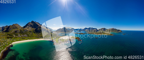 Image of Panorama Beach Lofoten archipelago islands beach