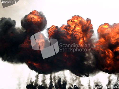 Image of Explosion fire and smoke