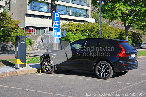 Image of Volvo Electric SUV Charging Battery