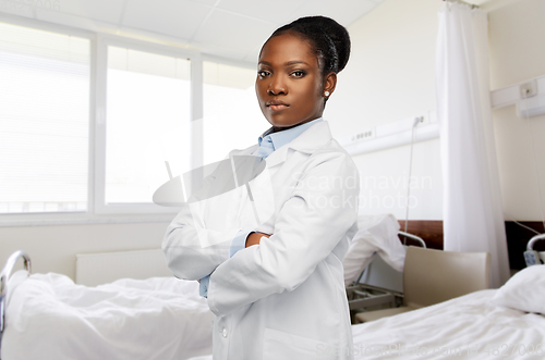 Image of african american female doctor at hospital