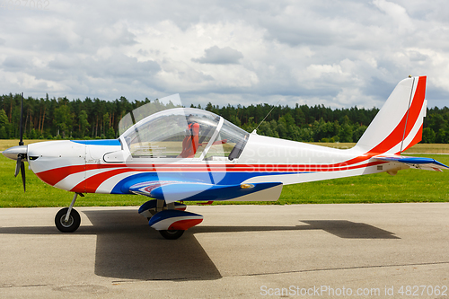 Image of small plane before take-off