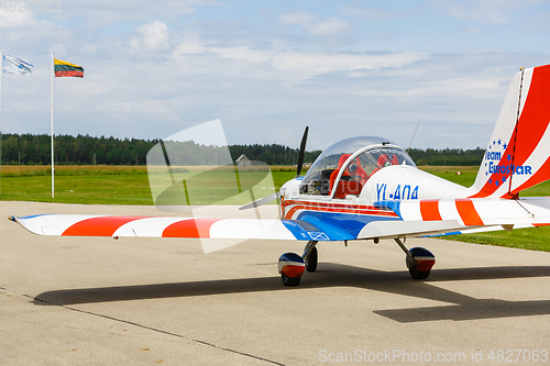 Image of small plane before take-off