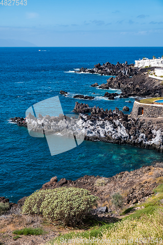 Image of beautiful view on ocean water and town