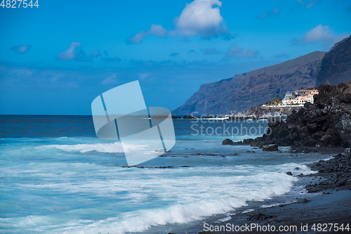 Image of beautiful view on ocean water and town